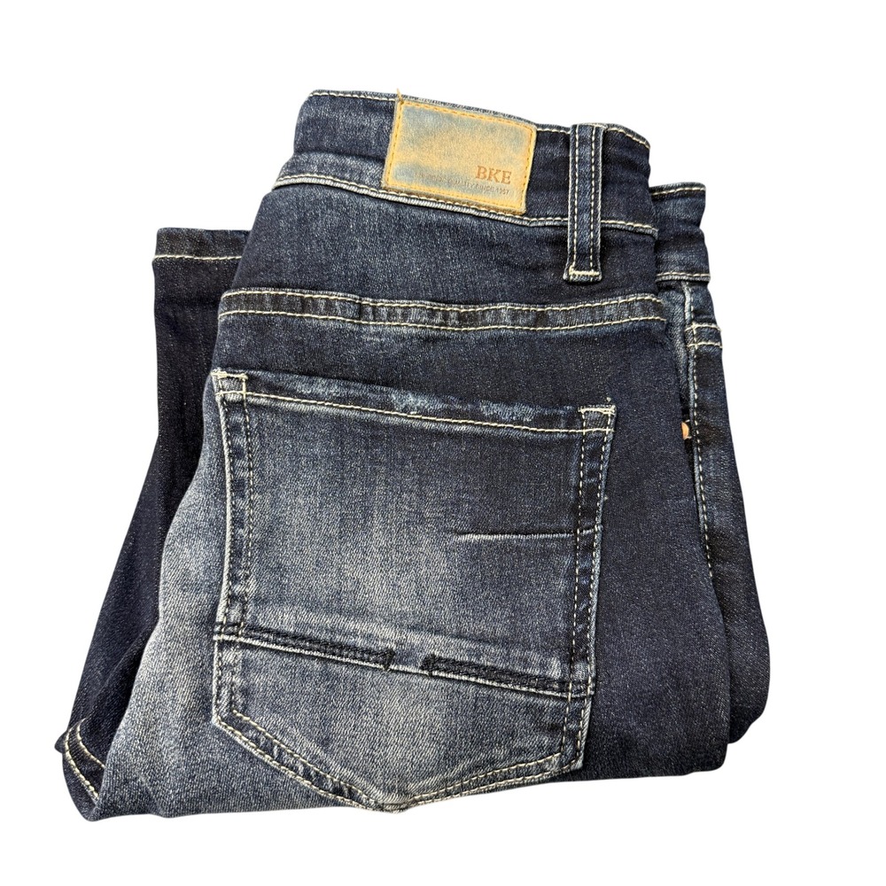 BKE Jeans Womens 25 (26x26 ACTUAL) Parker Dark Wash Faded Wash‎ Stretch Denim